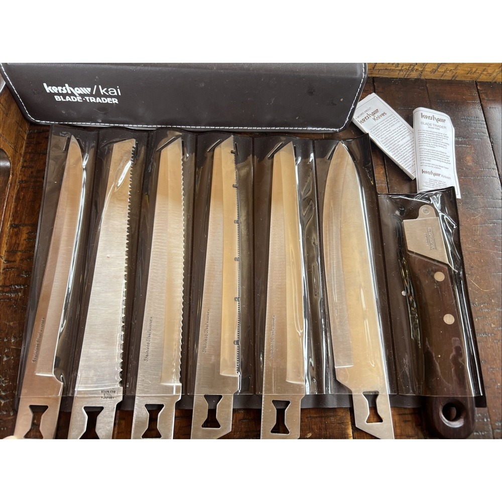 Vintage Kershaw Kai 1099 Seki Japan 6 Blade Trader Knife Set - EXCELLENT